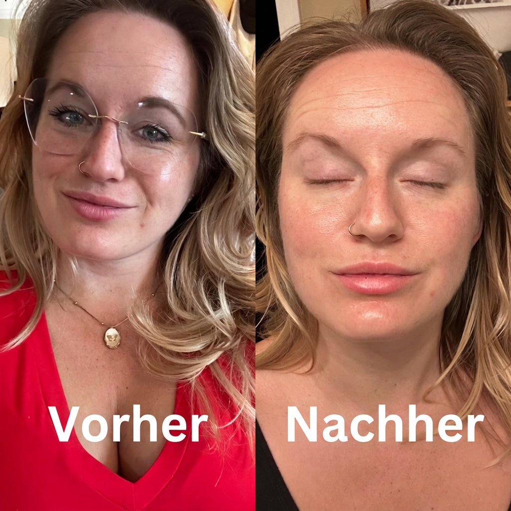 Vorher-Nachher-Vergleich einer Anwenderin
