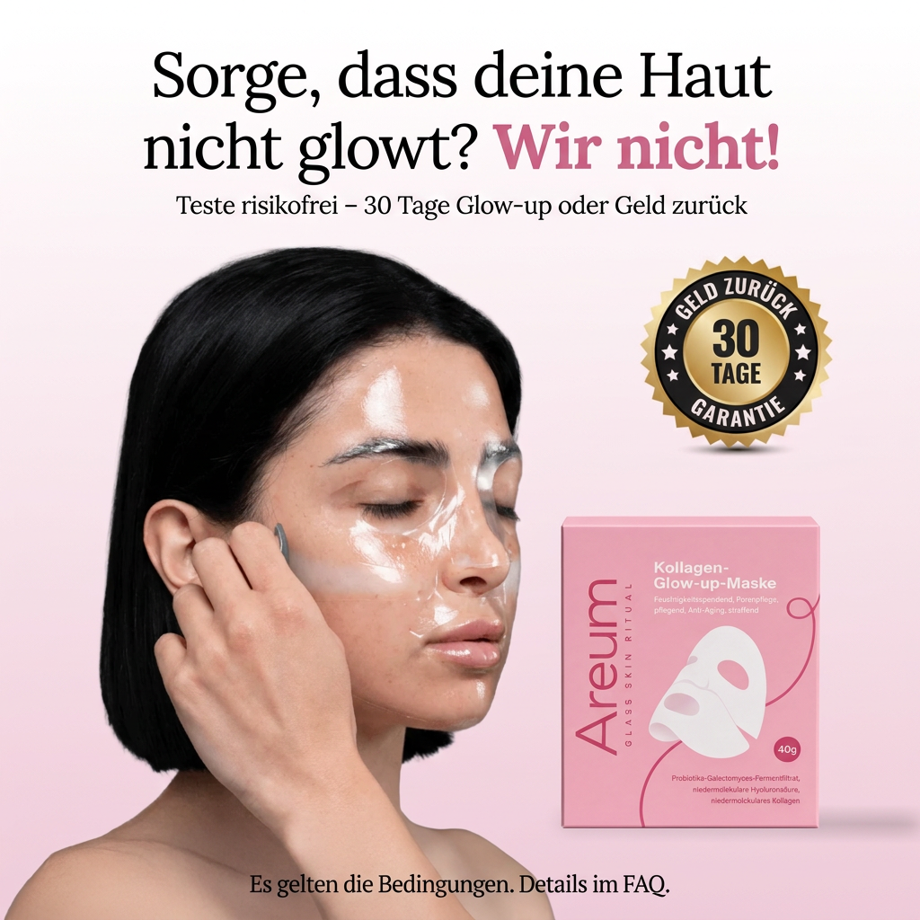30 Tage Geld-zurück-Garantie – Areum Kollagen-Glow-up-Maske